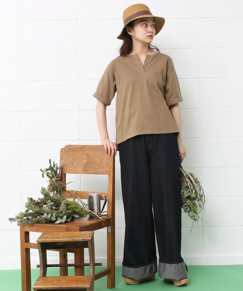 ●mat　20/－天竺　スキッパー衿プルオーバー（mat quotidien）