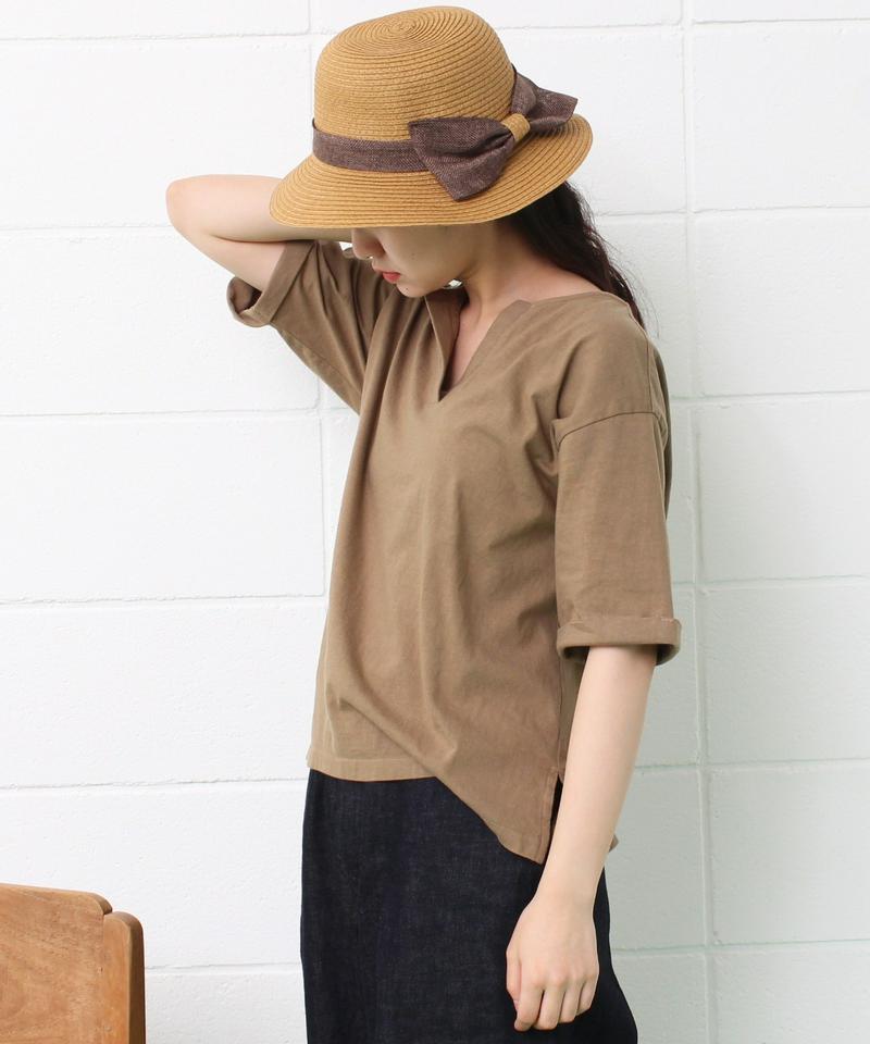 ●mat　20/－天竺　スキッパー衿プルオーバー（mat quotidien）
