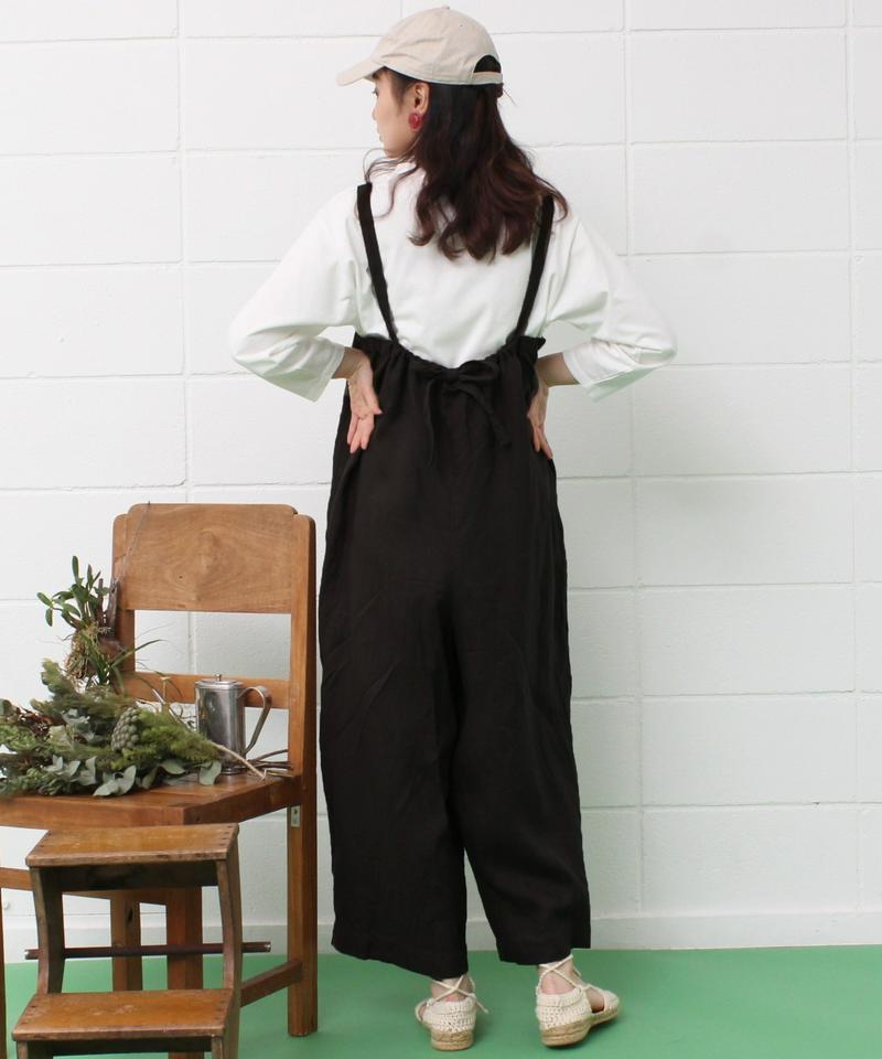 mat　フレンチリネン ゆったり吊りパンツ（mat quotidien）