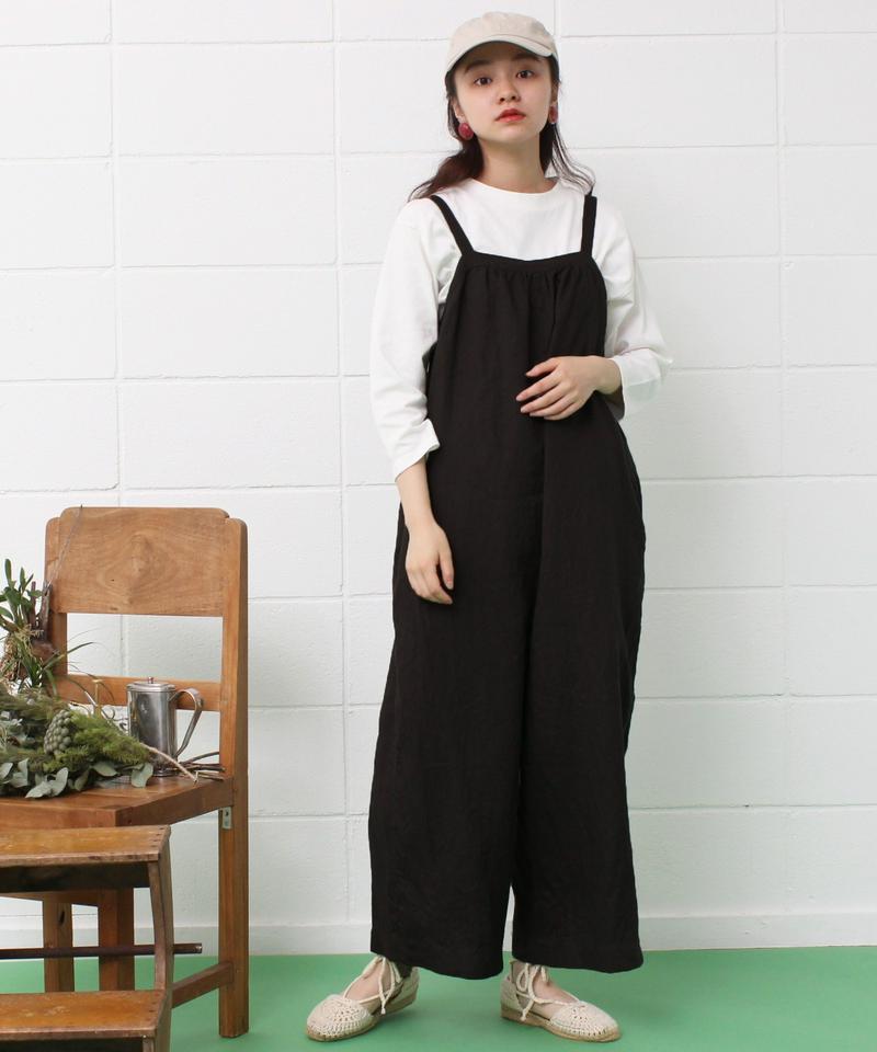 mat　フレンチリネン ゆったり吊りパンツ（mat quotidien）