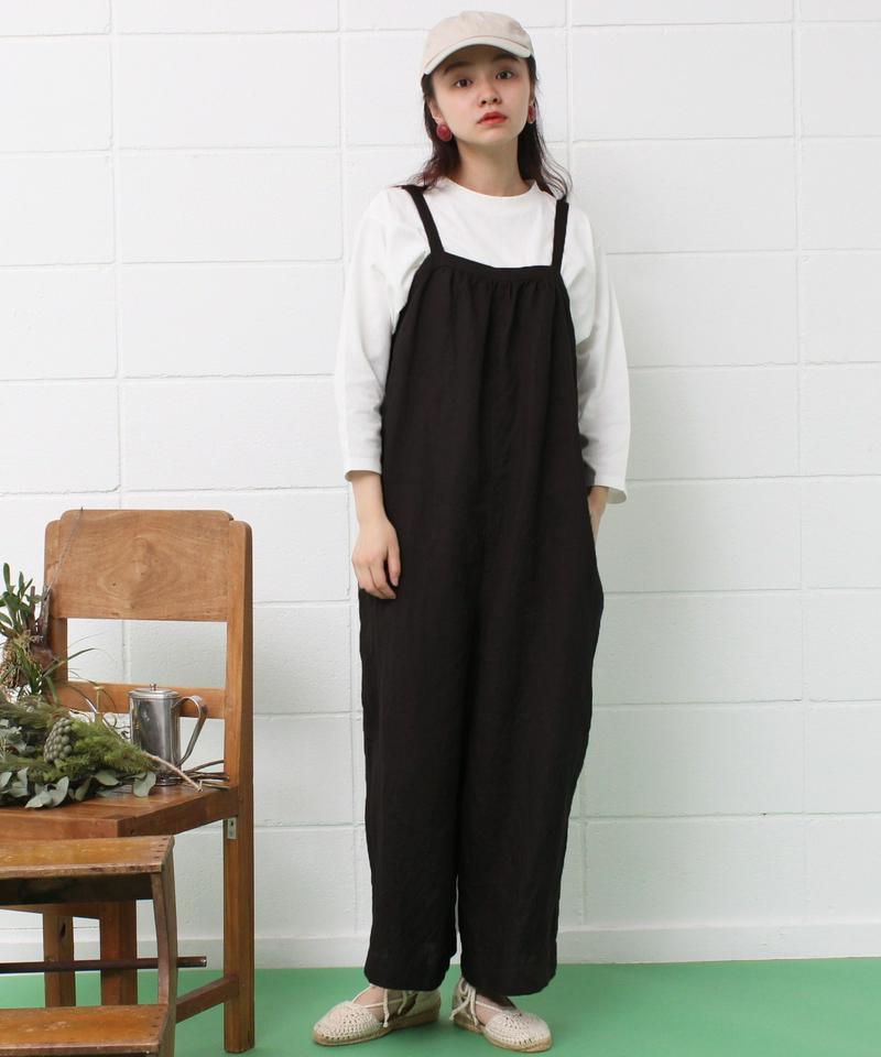 mat　フレンチリネン ゆったり吊りパンツ（mat quotidien）