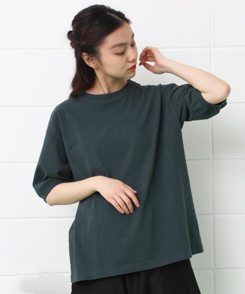 mat　USAコットン18/-天竺製品染め リブプルオーバー（mat quotidien）