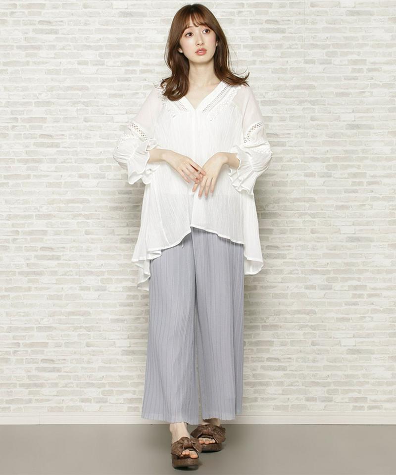 シフォンプリーツパンツ