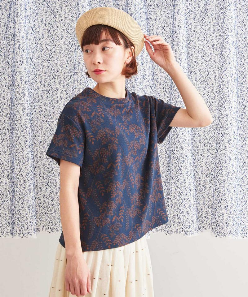 山の植物ジャガード　　半袖Ｔシャツ（Lene non finito）