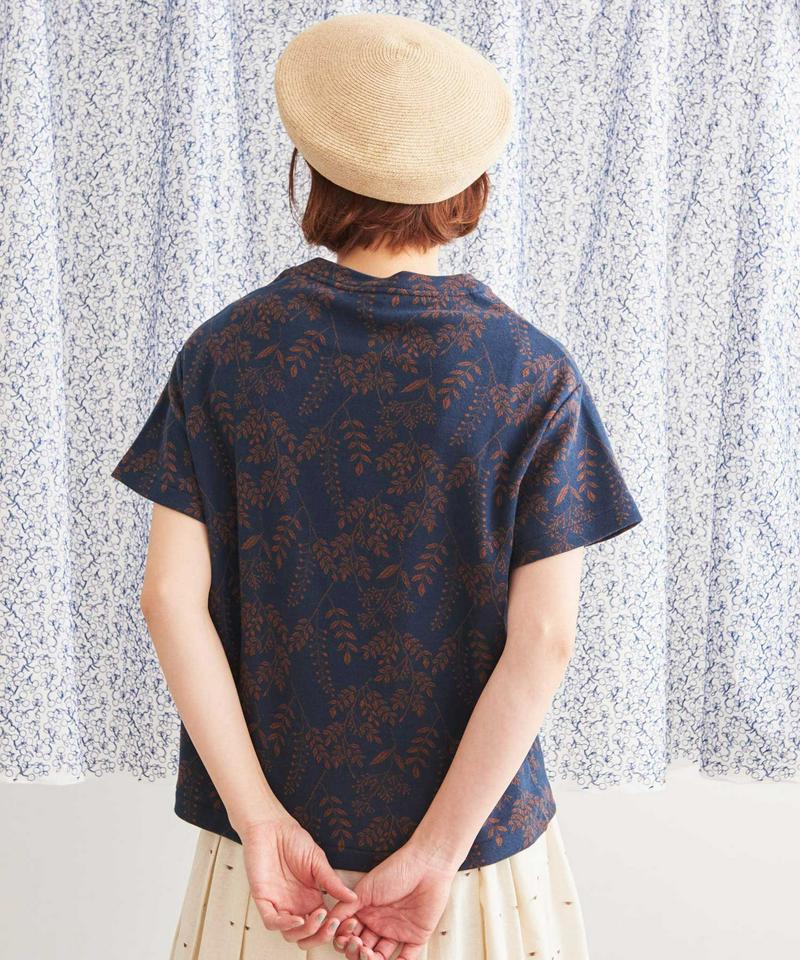 山の植物ジャガード　　半袖Ｔシャツ（Lene non finito）