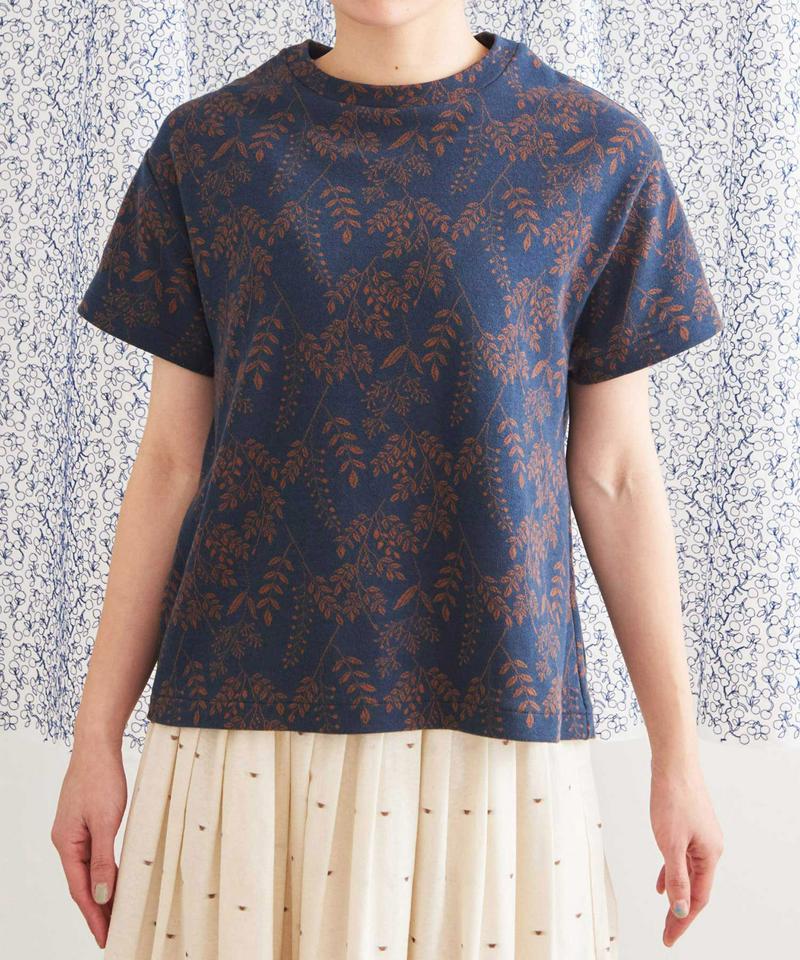 山の植物ジャガード　　半袖Ｔシャツ（Lene non finito）
