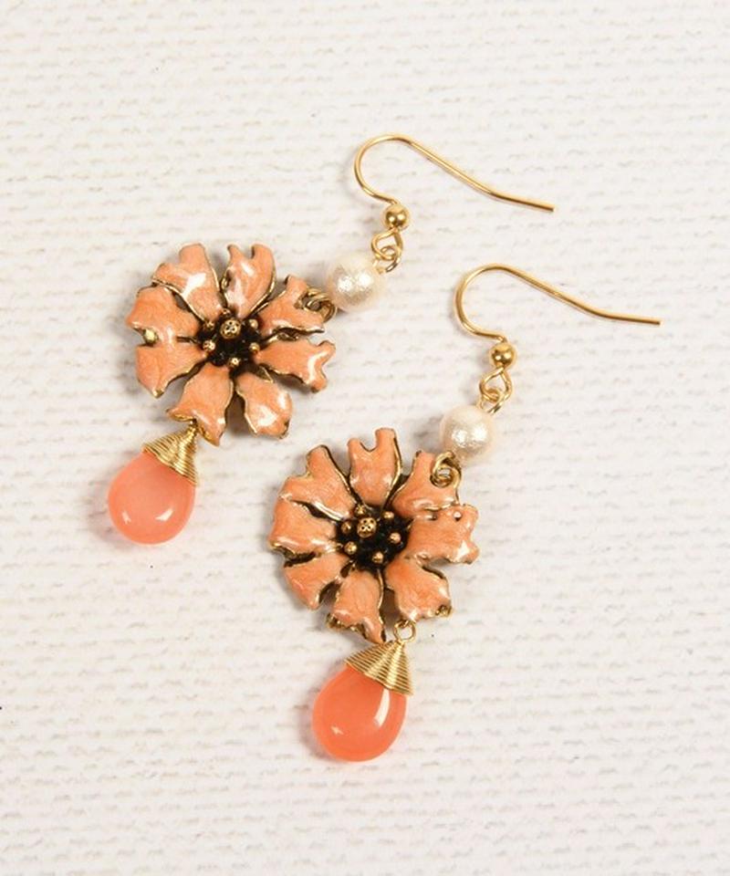 K14GF ナデシコ×コーラルジェイドピアス