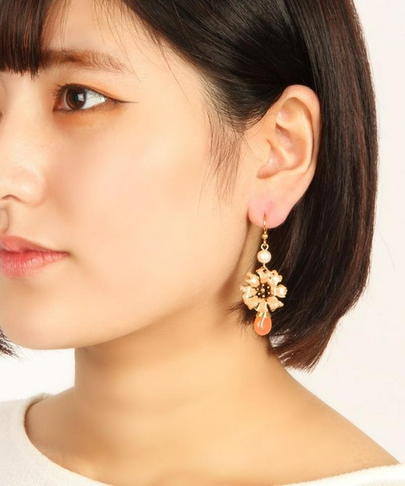 K14GF ナデシコ×コーラルジェイドピアス