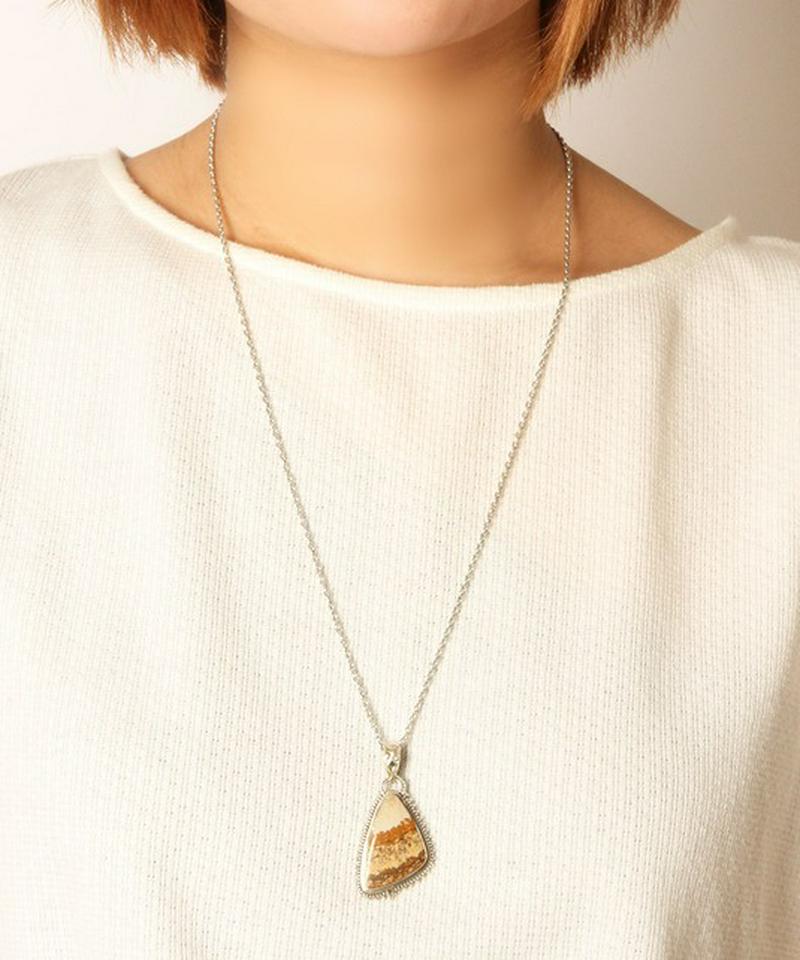 【フランス買付】ジャスパー三角ネックレス