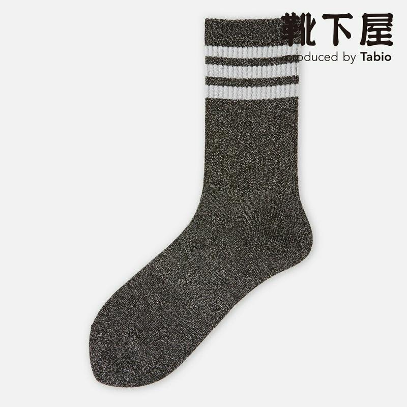 【あす楽】【靴下屋】 ラメアメリブ3本ラインソックス / 靴下 タビオ Tabio くつ下 ラメ レディース 日本製