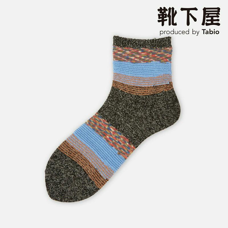 【あす楽】【靴下屋】 カラフル異素材ボーダーソックス / 靴下 タビオ Tabio くつ下 レディース 日本製