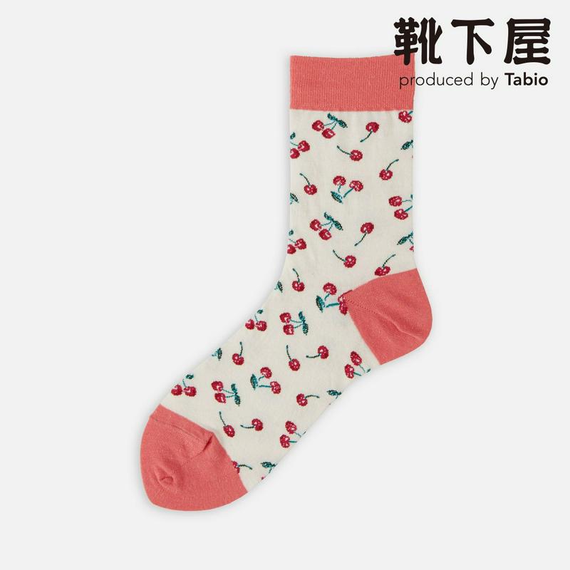 【あす楽】【靴下屋】 チェリー総柄ソックス / 靴下 タビオ Tabio くつ下 レディース 日本製