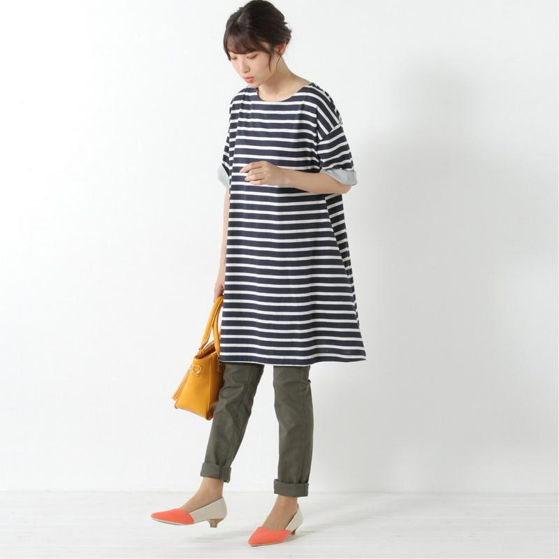 ゆったり着心地の良い５分袖チュニックＴシャツ