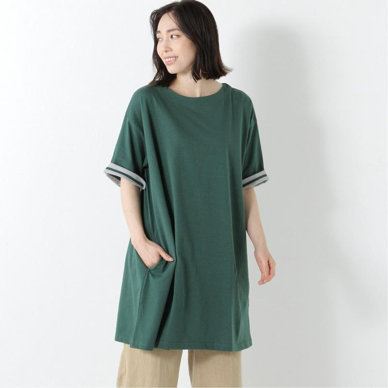 ゆったり着心地の良い５分袖チュニックＴシャツ