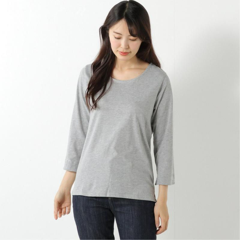 袖カフス使い６分袖Ｔシャツ【無地・ボーダー】【Ｍ～３Ｌ】