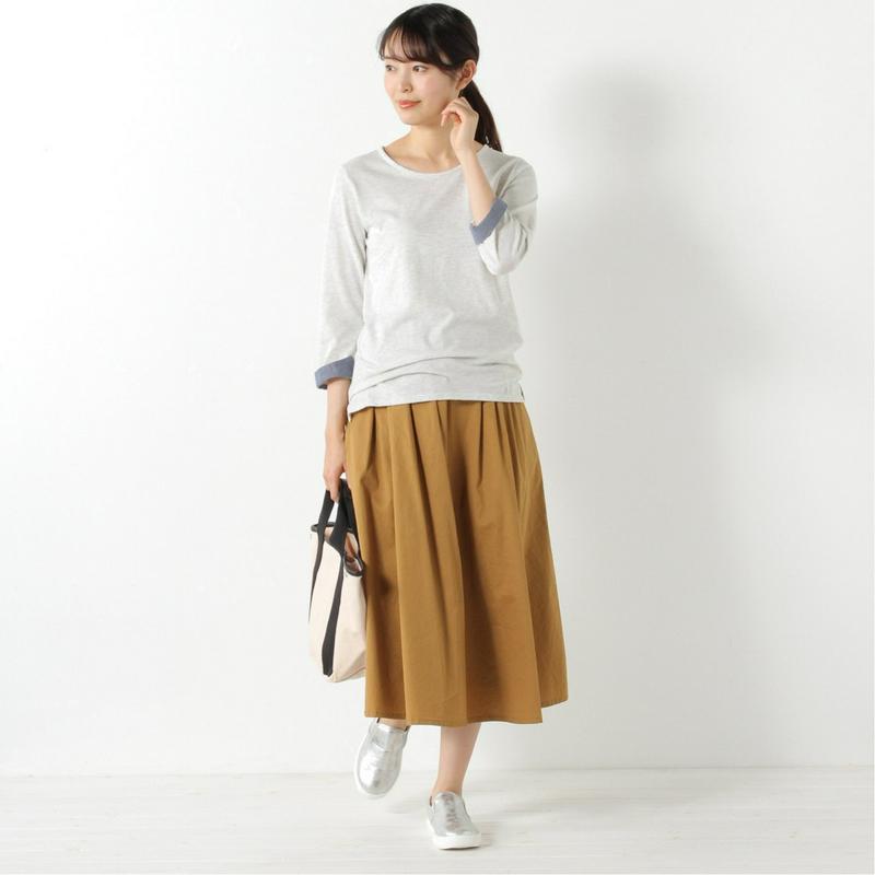 袖カフス使い６分袖Ｔシャツ【無地・ボーダー】【Ｍ～３Ｌ】
