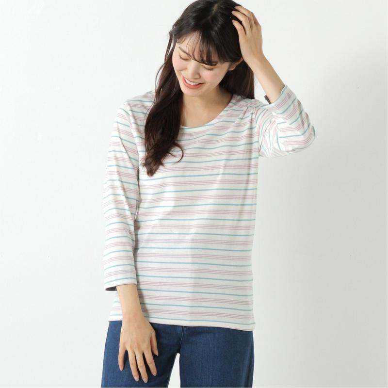 袖カフス使い６分袖Ｔシャツ【無地・ボーダー】【Ｍ～３Ｌ】