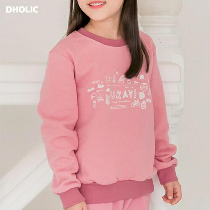 イラストプリントスウェット・p000480 キッズ【3~8才】【tops】【トップス スウェット 長袖 プリント イラスト カジュアル ラフ 女の子 男の子 春 秋 冬 子供 こども 子供服 こども服】【KIDS】