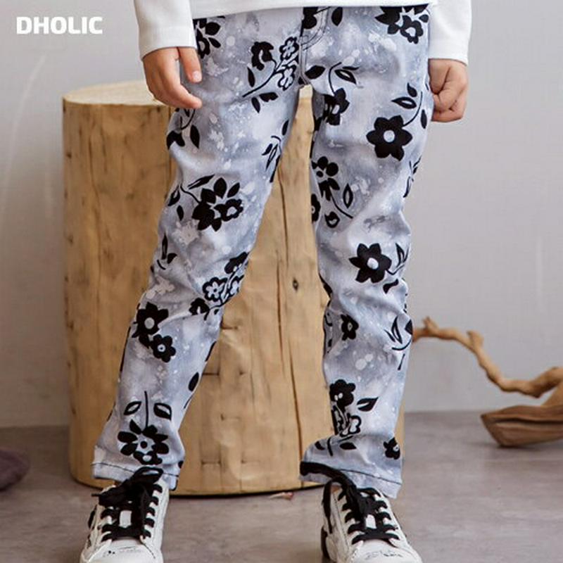 フラワーパターンパンツ・p000475 キッズ【3~8才】【pt】【ロングパンツ パンツ ロング ズボン ボトムス 花柄 フラワー 総柄 カジュアル 派手 可愛い かわいい 女の子 男の子 春 秋 子供 こども 子供服 こども服】【KIDS】