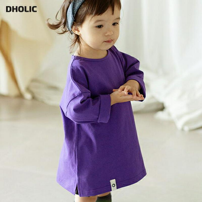 バイオレットカラーオーバーTシャツ・p000373 キッズ【3~8才】【tops】【トップス Tシャツ 無地T 長袖 ロンT ひざ丈 ロング丈 単色 無地 シンプル ベーシック オーバーサイズ ゆったり ビックサイズ ワンピース 女の子 子供 子供服 服】【KIDS】