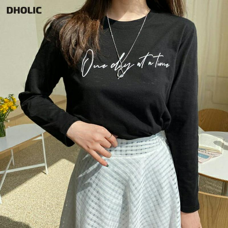 バックボタンレタリングTシャツ・全3色・b61433 レディース【tops】【トップス Tシャツ ティーシャツ ロゴ ロゴT ロ
