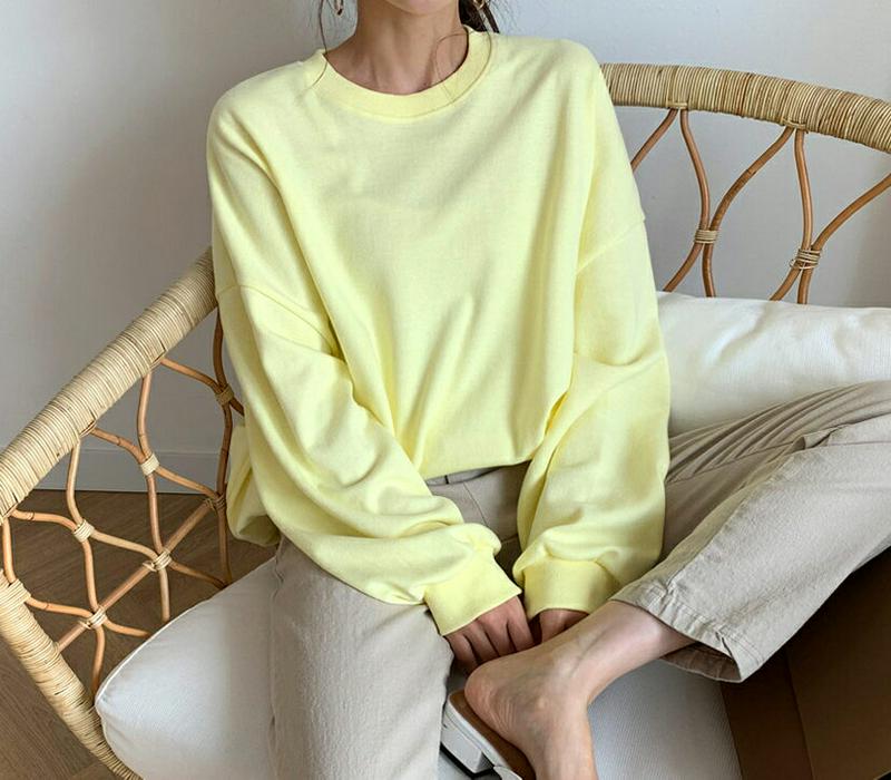 ルーズスウェット・全4色・55126 レディース 【tops】【スウェット トレーナー トップス 長袖 ドロップショルダー ゆっ