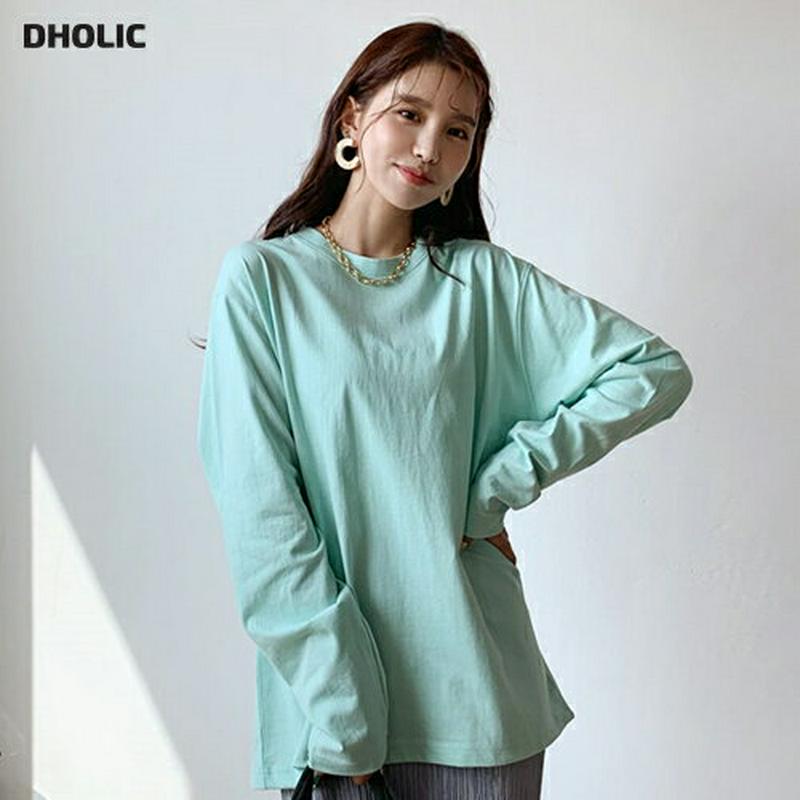 ルーズフィットTシャツ・全7色・55127 レディース 【tops】【Tシャツ トップス ゆったり 大きい 長袖 カジュアル 無