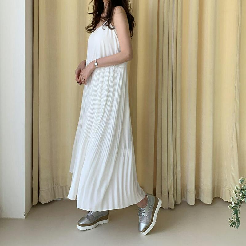 プリーツキャミワンピース・全2色・t61437 レディース【ops】【ワンピース プリーツ プリーツワンピース キャミソールワン