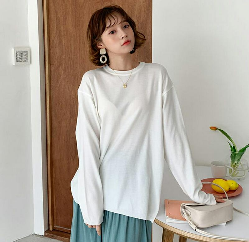 ラウンドネックルーズニット・全7色・58340 レディース 【tops】【トップス ニット 長袖 ゆったり ラウンドネック 無地