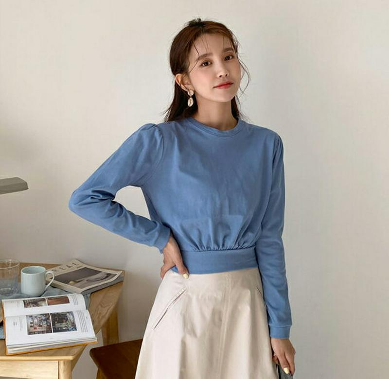 バックリボンTシャツ・全4色・58346 レディース 【tops】【トップス Tシャツ 長袖 クロップド ショート リボン バッ