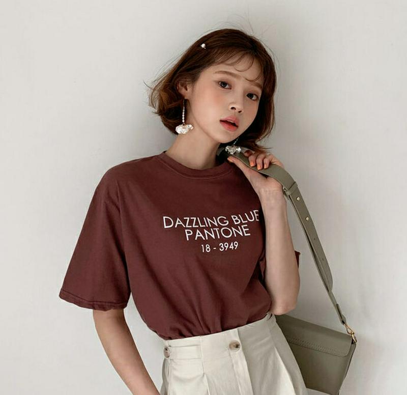 レタリング半袖Tシャツ・全3色・b58342 レディース 【tops】【トップス Tシャツ 半袖 ラウンドネック レタリング ゆ