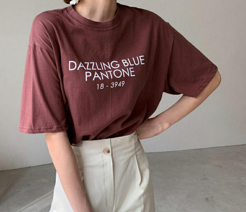 レタリング半袖Tシャツ・全3色・b58342 レディース 【tops】【トップス Tシャツ 半袖 ラウンドネック レタリング ゆ