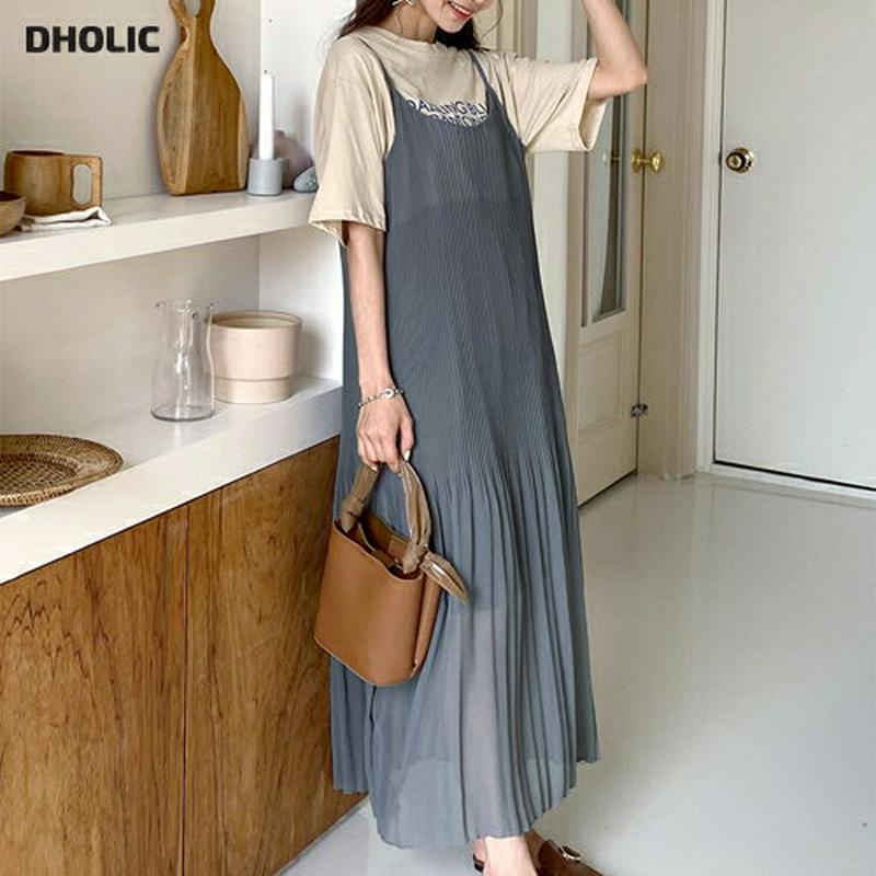 プリーツキャミワンピース・全3色・t58350 レディース 【ops】【ワンピース ロング ロング丈 キャミソール プリーツ レ