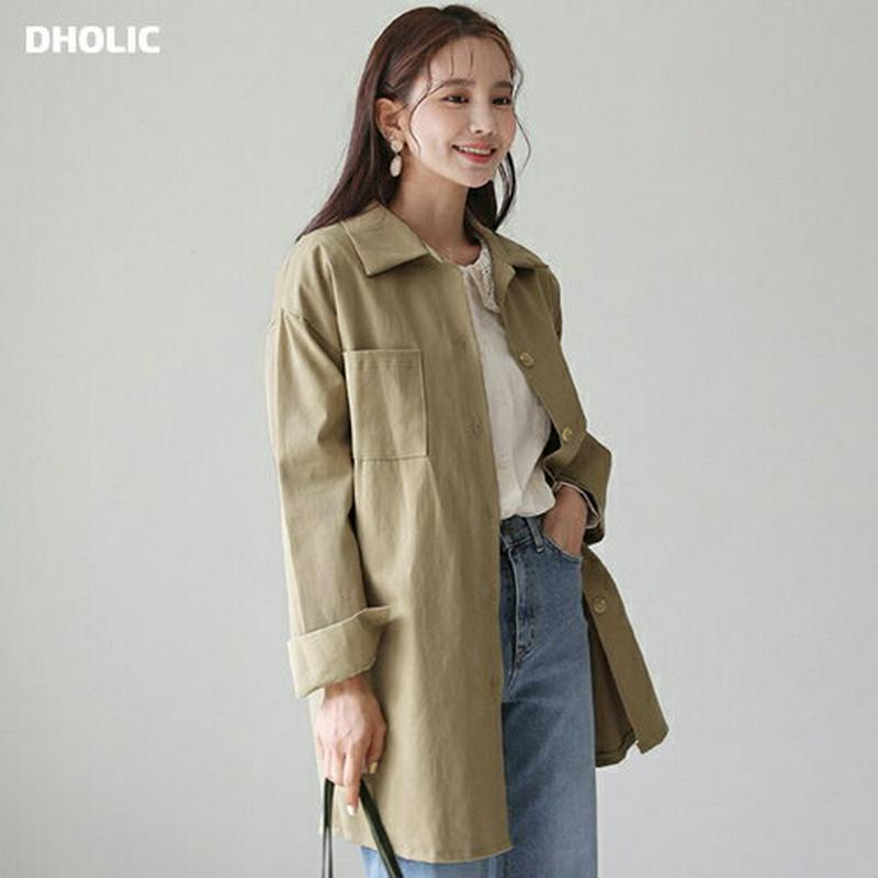 ベルト付ポケットシャツ・全3色・t58356 レディース 【bl】【韓国 ファッション ブラウス トップス シャツ 大きい ゆったり 長袖 無地 カジュアル ベルト セット 秋 春】