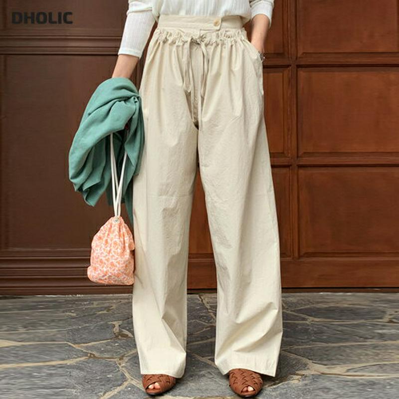 ドロストディテールパンツ・全2色・t61401 レディース【pt】【パンツ ロングパンツ ズボン ボトムス ドロスト 単色 無地