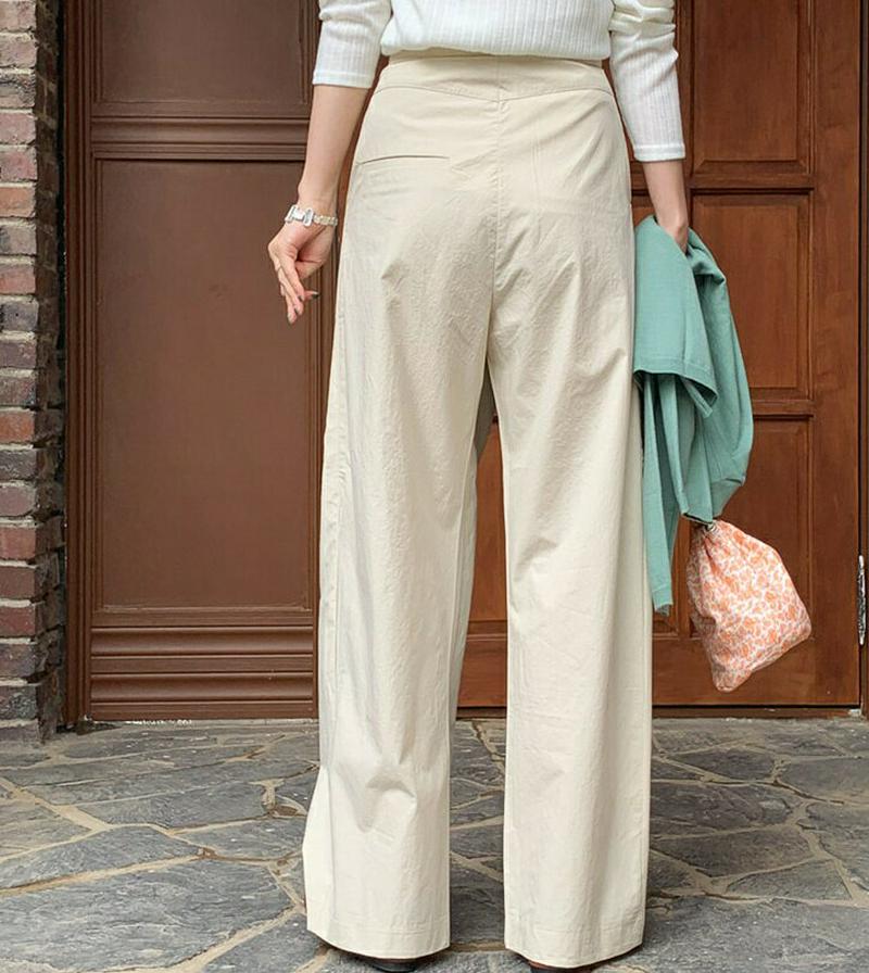 ドロストディテールパンツ・全2色・t61401 レディース【pt】【パンツ ロングパンツ ズボン ボトムス ドロスト 単色 無地