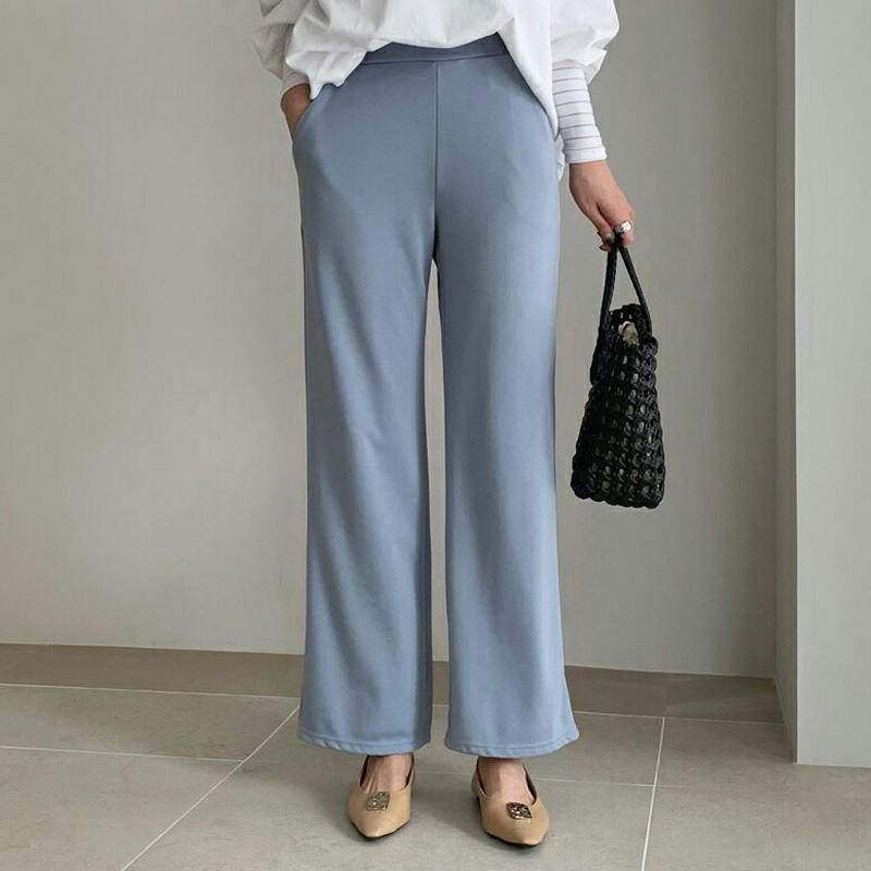 ウエストストレッチパンツ・全3色・b61409 レディース【pt】【パンツ ロングパンツ ズボン ボトムス 単色 無地 シンプル