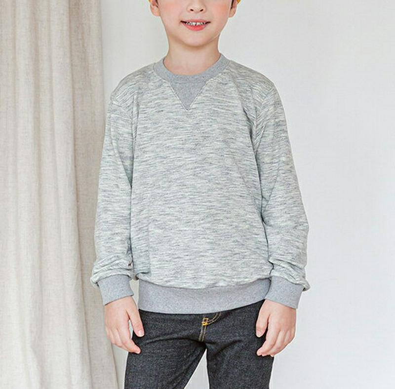 メランジグレースウェット・p000135 キッズ【3~8才】【tops】【トップス スウェット 長袖 ラウンドネック 綿 コットン 無地 子供服 キッズ ジュニア 子供 こども かわいい 男の子 春】【KIDS】