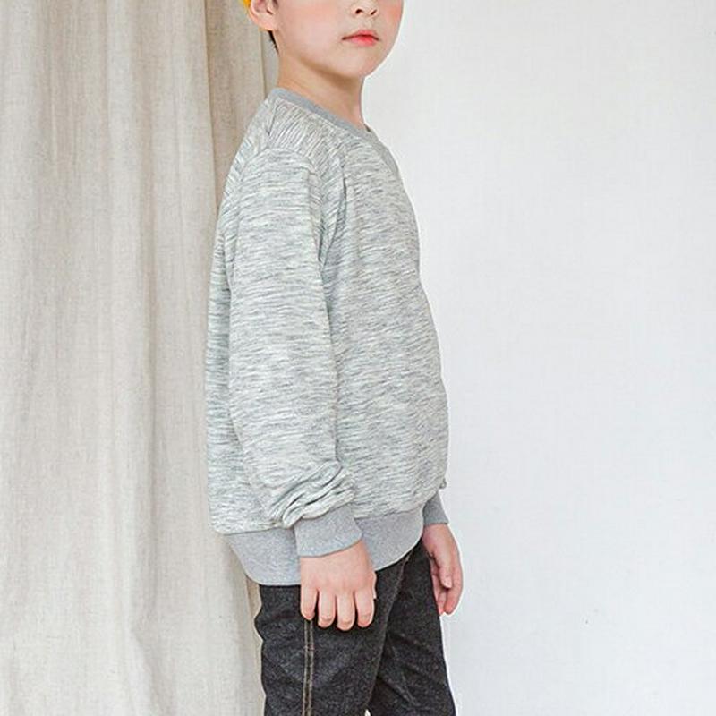 メランジグレースウェット・p000135 キッズ【3~8才】【tops】【トップス スウェット 長袖 ラウンドネック 綿 コットン 無地 子供服 キッズ ジュニア 子供 こども かわいい 男の子 春】【KIDS】