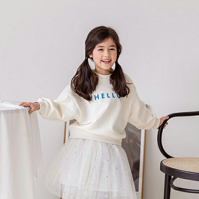 HELLOスウェット・p000188 キッズ【3~8才】【tops】【トップス スウェット 長袖 ラウンドネック レタリング ロゴ 綿 コットン カジュアル かわいい 子供服 キッズ ジュニア 子供 こども ピンク 女の子】【KIDS】