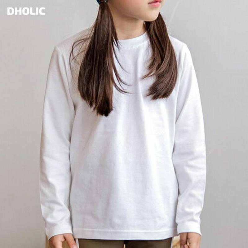長袖ラウンドネックTシャツ・p000186 キッズ【3~8才】【tops】【トップス Tシャツ Vネック 無地 長袖 女の子 男の子 ゆったり カジュアル キッズ 子供 こども 子供服 こども服】【KIDS】