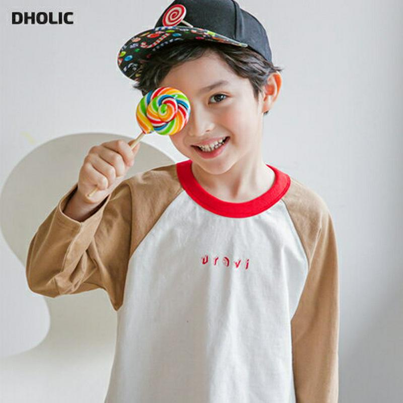uraviラグランTシャツ p000147 キッズ 【3~8才】【tops】【韓国 ファッション トップス Tシャツ 長袖 ラウンドネック 配色 ロゴ レタリング ゆったり 幼稚園児 女の子 男の子 ユニセックス 男女兼用キッズ 子供 子供用 秋 春】【KIDS】