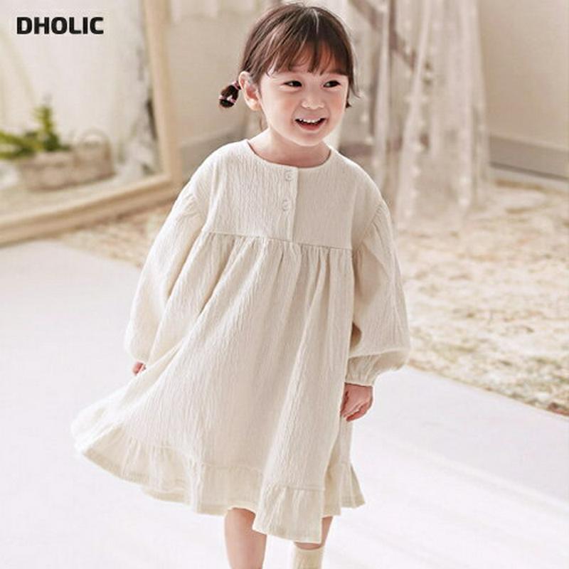 ボタンネックワンピース・p000026 キッズ【3~8才】【ops】【ワンピース ひざ下 ミディ丈 ミディワンピース 長袖 可愛