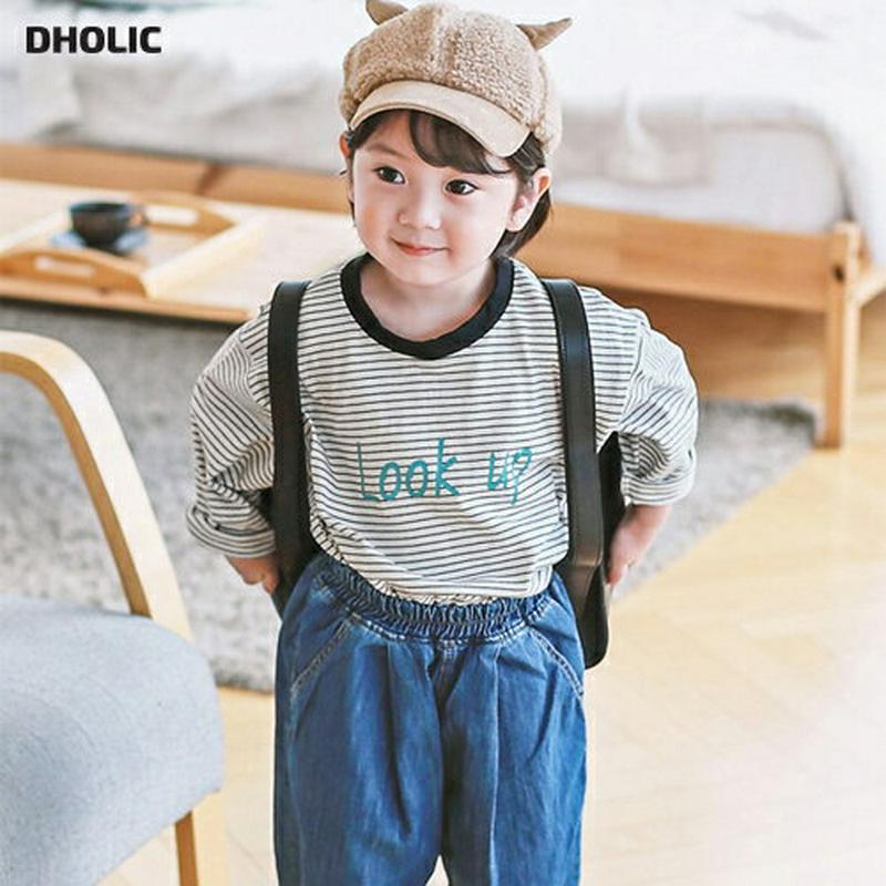 LOOK UPボーダーTシャツ・p000023 キッズ【3~8才】【tops】【トップス Tシャツ 長袖 フーディ ボーダー 綿 コットン カジュアル ベビー 子供服 キッズ ジュニア 子供 こども かわいい 女の子 男の子】【KIDS】