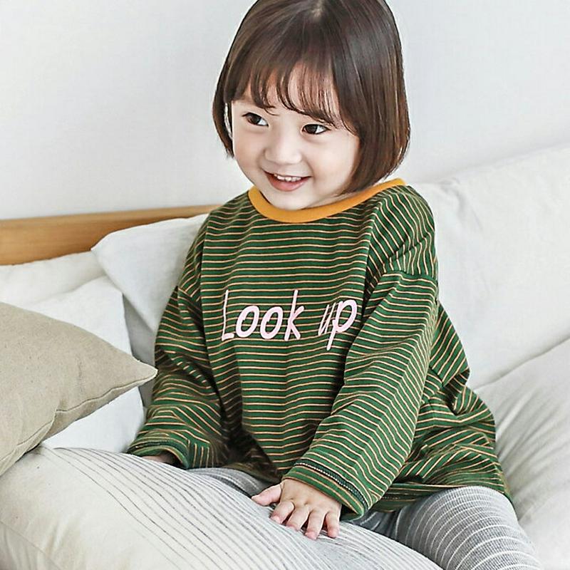 LOOK UPボーダーTシャツ・p000023 キッズ【3~8才】【tops】【トップス Tシャツ 長袖 フーディ ボーダー 綿 コットン カジュアル ベビー 子供服 キッズ ジュニア 子供 こども かわいい 女の子 男の子】【KIDS】