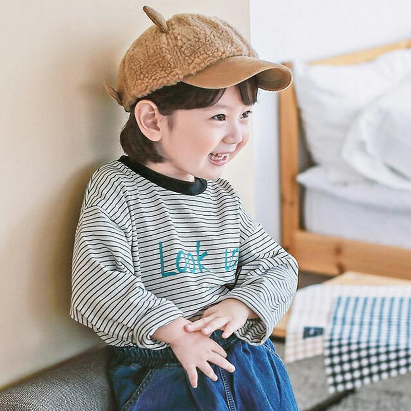 LOOK UPボーダーTシャツ・p000023 キッズ【3~8才】【tops】【トップス Tシャツ 長袖 フーディ ボーダー 綿 コットン カジュアル ベビー 子供服 キッズ ジュニア 子供 こども かわいい 女の子 男の子】【KIDS】