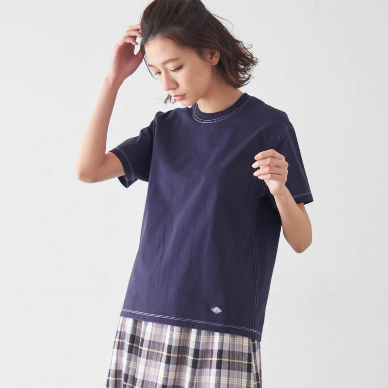 配色ステッチＴシャツ【綿１００％】（ダントン／DANTON）