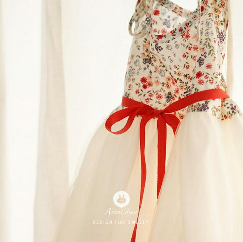 ウエストリボン切替チュールワンピース・p000055 キッズ【3~8才】【ops】【ワンピース チュールワンピース チュール リボン りぼん 花柄 フラワー ガーリー ノースリーブ スリーブレス 可愛い かわいい 夏 女の子 子供 子供服 服】【KIDS】