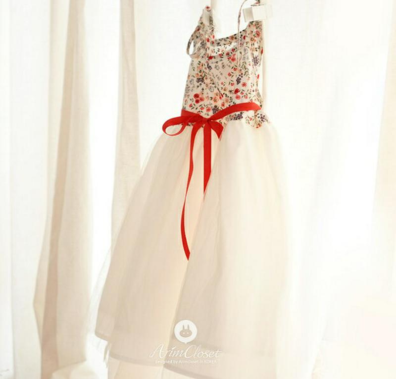 ウエストリボン切替チュールワンピース・p000055 キッズ【3~8才】【ops】【ワンピース チュールワンピース チュール リボン りぼん 花柄 フラワー ガーリー ノースリーブ スリーブレス 可愛い かわいい 夏 女の子 子供 子供服 服】【KIDS】