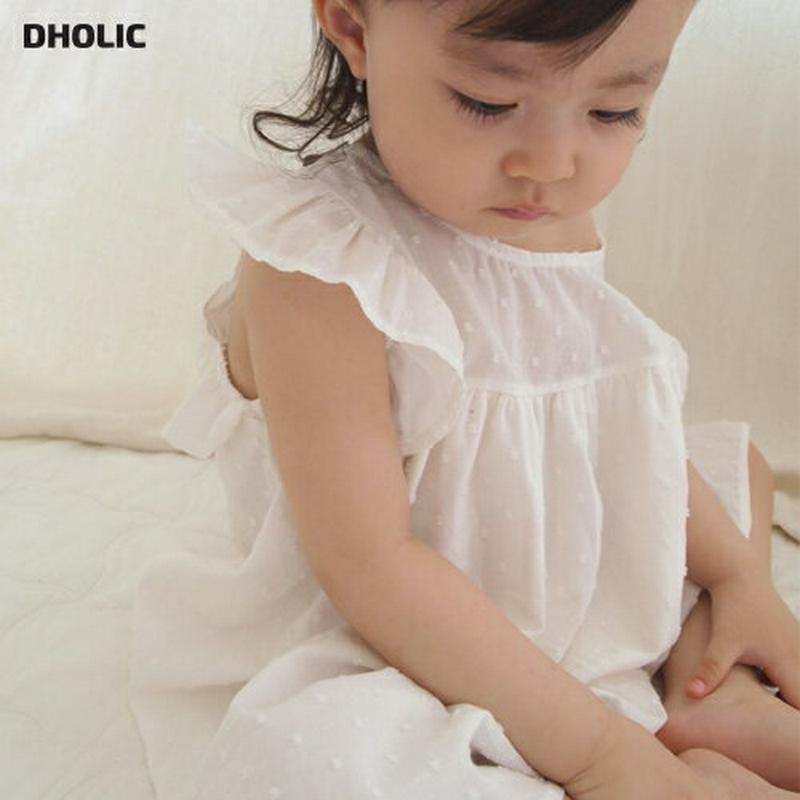 袖フリルドットワンピース・p000064 キッズ【3~8才】【ops】【ワンピース ドット 柄 ノースリーブ スリーブレス フリル 袖コンシャス ガーリー 可愛い かわいい 女の子 夏 子供 こども 子供服 こども服】【KIDS】